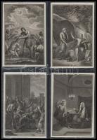 1815 56 db rézmetszet az újszövetség jeleneteivel. Mindegyik jelzett. 10x14 cm  / 56 copper plate en...