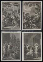 1815 56 db rézmetszet az újszövetség jeleneteivel. Mindegyik jelzett. 10x14 cm  / 56 copper plate en...