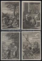1815 56 db rézmetszet az újszövetség jeleneteivel. Mindegyik jelzett. 10x14 cm  / 56 copper plate en...