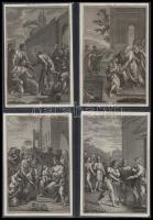 1815 56 db rézmetszet az újszövetség jeleneteivel. Mindegyik jelzett. 10x14 cm  / 56 copper plate en...