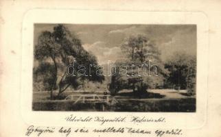 1910 Kisjenő, Chisineu-Cris; Uradalmi háda. Messer Lipót kiadása / manorial park