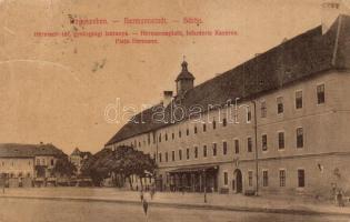 1911 Nagyszeben, Hermannstadt, Sibiu; Hermann téri gyalogsági laktanya. 601. / Hermannsplatz, Infanterie Kaserne / square, infantry barracks (EK)