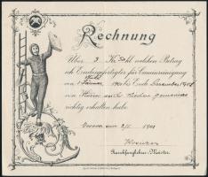 1902 Kéményseprő számla. Orsova. / Chimneysweep invoice Orsova. 20x17 cm