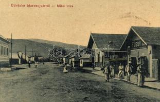 Marosújvár, Ocna Mures; Mikó utca, Füssy J. üzlete. W. L. 1593. / street view, shop