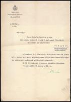 1932 Barna-Szörény Bertalan miniszteri tanácsosi kinevezése, Kenéz Béla (1871-1946) kereskedelemügyi miniszter aláírásával, a m. kir. kereskedelmügyi miniszer fejléces papírján, szárazbélyegzővel.
