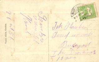 1915 Nagykanizsa, Vasútállomás, vagonok, peron. Vasúti Tőzsde kiadása