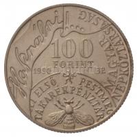 1990. 100Ft Cu-Ni-Zn "Hazai Első Takarékpénztár - Fáy András" jelzett próbaveret tervezet,...