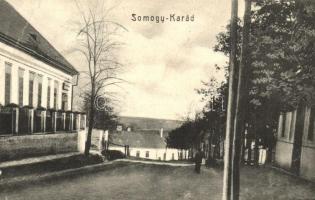 1908 Karád, Somogy-Karád; utcakép és üzlet. Kenesi Lajos kiadása (EK)