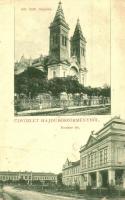 1912 Hajdúböszörmény, Bocskay tér és gimnázium, Görög katolikus templom. W.L. Bp. 8067. (fa)