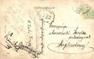 1912 Hajdúböszörmény, Bocskay tér és gimnázium, Görög katolikus templom. W.L. Bp. 8067. (fa)