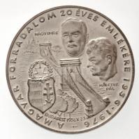 1976. "A magyar forradalom 20 éves évfordulójára" Ag emlékérem (22,11g/0.925/38mm) T:2 / Hungary 1976. "For the 20th Anniversary of the Revolution of 1956 in Hungary" Ag commemorative medallion (22,11g/0.925/38mm) C:XF