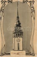 1908 Nagykőrös, Református templom új tornya. Geszner Jenő kiadása. Art Nouveau (fl)