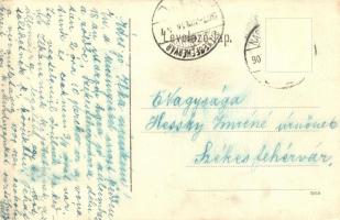 1907 Nagykanizsa, Erzsébet tér és Fő út, üzletek. Art Nouveau, floral