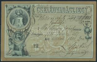 1881 Cselédvadászjegy Hódmezővásárhelyen kiállítva, 1/881 sz. / Hunting licence for servant (hajtott / folded)