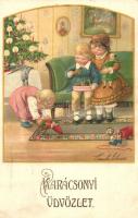 Karácsonyi üdvözlet! / Christmas greeting art postcard. A. G. B. No. 2771. s: Pauli Ebner (EK)