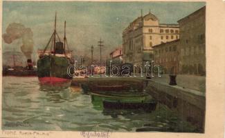 1910 Fiume, Rijeka; Adria Palais / palace. Art postcard, litho s: Raoul Frank (EK)