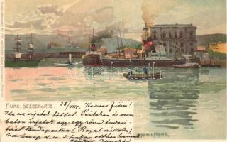 1901 Fiume, Rijeka; Seebehörde / port. Kuenstlerpostkarte No. 1134. von Ottmar Zieher, litho s: Raoul Frank (Rb)
