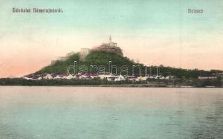 Németújvár, Güssing; Halastó, vár / lake, castle + 1911 Németújvár-Körmend vonat pecsét