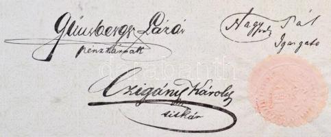 Révfülöp 1872. "Zala-Somogyi Balaton Gőzhajózási Társaság" névre szóló részvénye 50Ft-ról ...