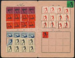 1945-1948 Szociáldemokrata Párt tagsági könyv, 1945-1947 között teljesen kitöltve tagsági bélyegekke...