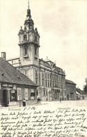 1904 Kolozsvár, Cluj; Vármegyeház, Jakner József cipész üzlete / county hall, shoemaker shop