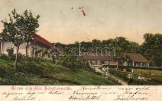 1904 Beszterce, Bistritz, Bistrita; Schullerwald erdő, étterem / forest restaurant (ázott sarok / wet corner)