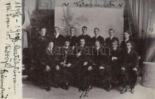 1903 Selmecbánya, Schemnitz, Banská Stiavnica; Veteránok. 1895/6-1902/3 végzett mérnökök csoportképe Bársony Árpáddal / engineering students group photo (EK)