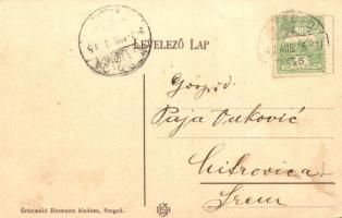 1907 Szeged, Honvéd laktanya, katonák (EK)