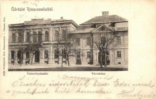 1902 Rimaszombat, Rimavská Sobota; Takarékpénztár, Városháza. Kiadja Lévai Izsó / savings bank, town hall
