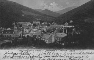1906 Trencsénteplic, Trencianske Teplice; látkép, templom. Kiadja Wertheim Zsigmond / general view, church