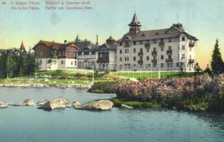 1903 Tátra, Magas Tátra, Vysoké Tatry; Csorba tó, szálloda / Csorber-See / Strbské Pleso / lake, hotel