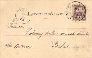 1902 Losonc, Lucenec; Kossuth Lajos utca, Református templom, vigadó, Herz Adolf és fia üzlete / str...