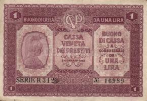 Olaszország/Velence/osztrák megszállás 1918. 1L (3x) T:II