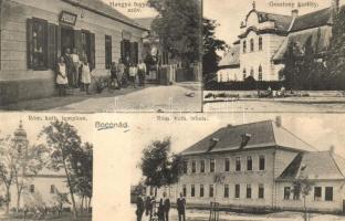1933 Boconád, Gosztony kastély, Hangya fogyasztási szövetkezet, Tarnamérai fióküzlet, Római katolikus templom és iskola