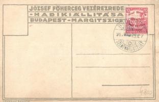 A békehír. József Főherceg vezérezredes Hadikiállítása Budapest Margitsziget / Der Frieden / WWI K.u...