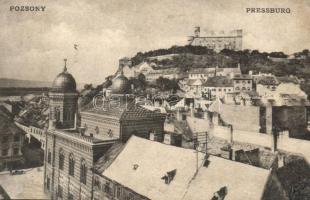 Pozsony, Pressburg, Bratislava; látkép, vár, zsinagóga / general view, castle, synagogue (r)