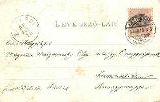 1899 Esztergom, Bazilika. Ottmar Zieher Art Nouveau, floral, litho (EB)