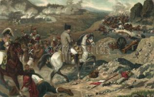 Schacht bei Somosierra / Napoléon Bonaparte, The battle of Somosierra. Stengel litho s: Hippolyte Bellangé (EK)