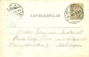 1904 Abrudbánya, Abrud; Járásbíróság, posta, utca, bányabiztosság, piac. Molnár Árpád kiadása / cour...