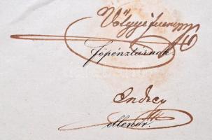 Buda 1848. augusztus 10. "Kamat nélküli kincstári utalvány" a "Torda megye" nevé...