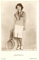 Janet Gaynor (1906-1984) American actress with tennis racket, Ross Verlag