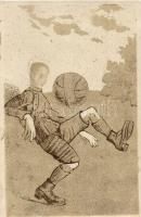 Football player with photographed head