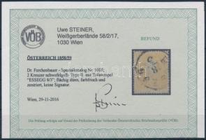 2kr II sulfur yellow "ESSEGG" Certificate: Steiner 2kr II kénsárga, szépen centrált "...