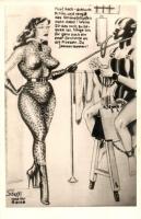 Steffi und ihr Gatte / BDSM erotic lesbian art postcard