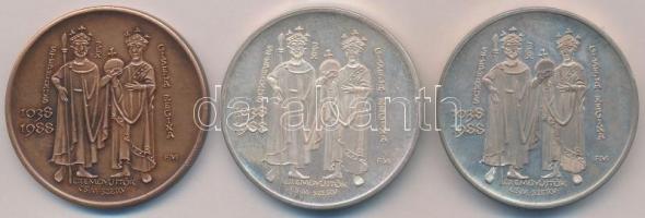 Fritz Mihály (1947- ) 1988. "A Szent Jobb Szegeden"  Br, Ag (35,97g/0.835) és piefort Ag (...