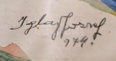 Iglay József (1905-1980): Pincesor, akvarell, papír, jelzett, 42×57 cm