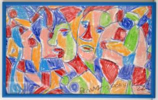 Cs. Németh Miklós (1934-2012): Sokalakos, pasztell, vászon, jelzett, 41×56 cm