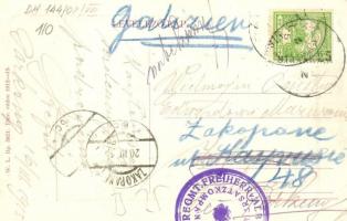 1915 Párkány, Stúrovo; Rákóczi út, üzletek. W.L. Bp. 5821. / street view with shops (EK)