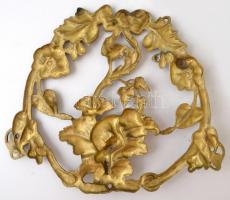 cca 1900 puttós bútordísz, réz, 24×28 cm