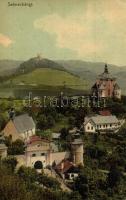 1909 Selmecbánya, Schemnitz, Banska Stiavnica; Hegybányai (Szélaknai) kapu, Leányvár. Joerges / gate, castle